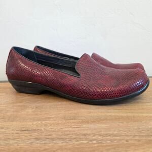 Dansko Red Snake Embossed Leather Slip On Shoes Womens EU 40 US 9 Loafer